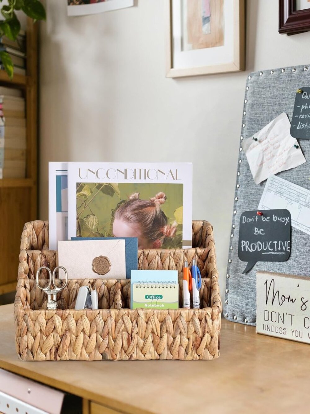 Natural Farmhouse Desk Organizers and Storage, Large Countertop Mail Holder, Tab - Picture 8 of 8